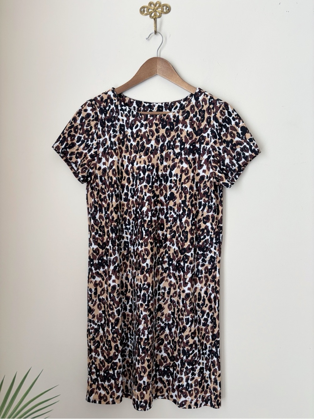 Jude Connally Leopard Print Ella Shift Dress Small